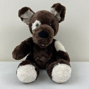 Build A Bear Brown Lil Fudge Puppy Dog White Eye Patch Plush Stuffed Animal Toy